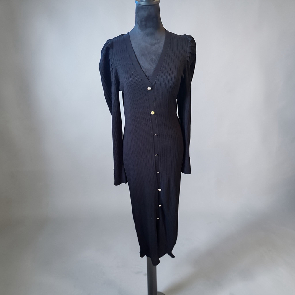 NWT Express Black Sweater Long Sleeve Dress - Size L - Picture 2 of 7